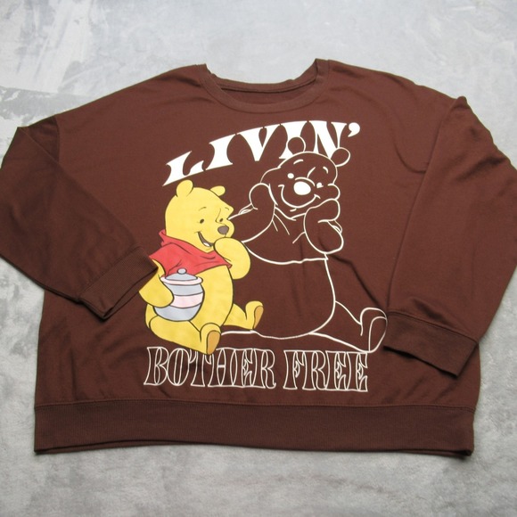 Disney Winnie The Pooh‎ Sweatshirt Unisex XL Brown Livin Bother Free Pullover - Picture 1 of 10